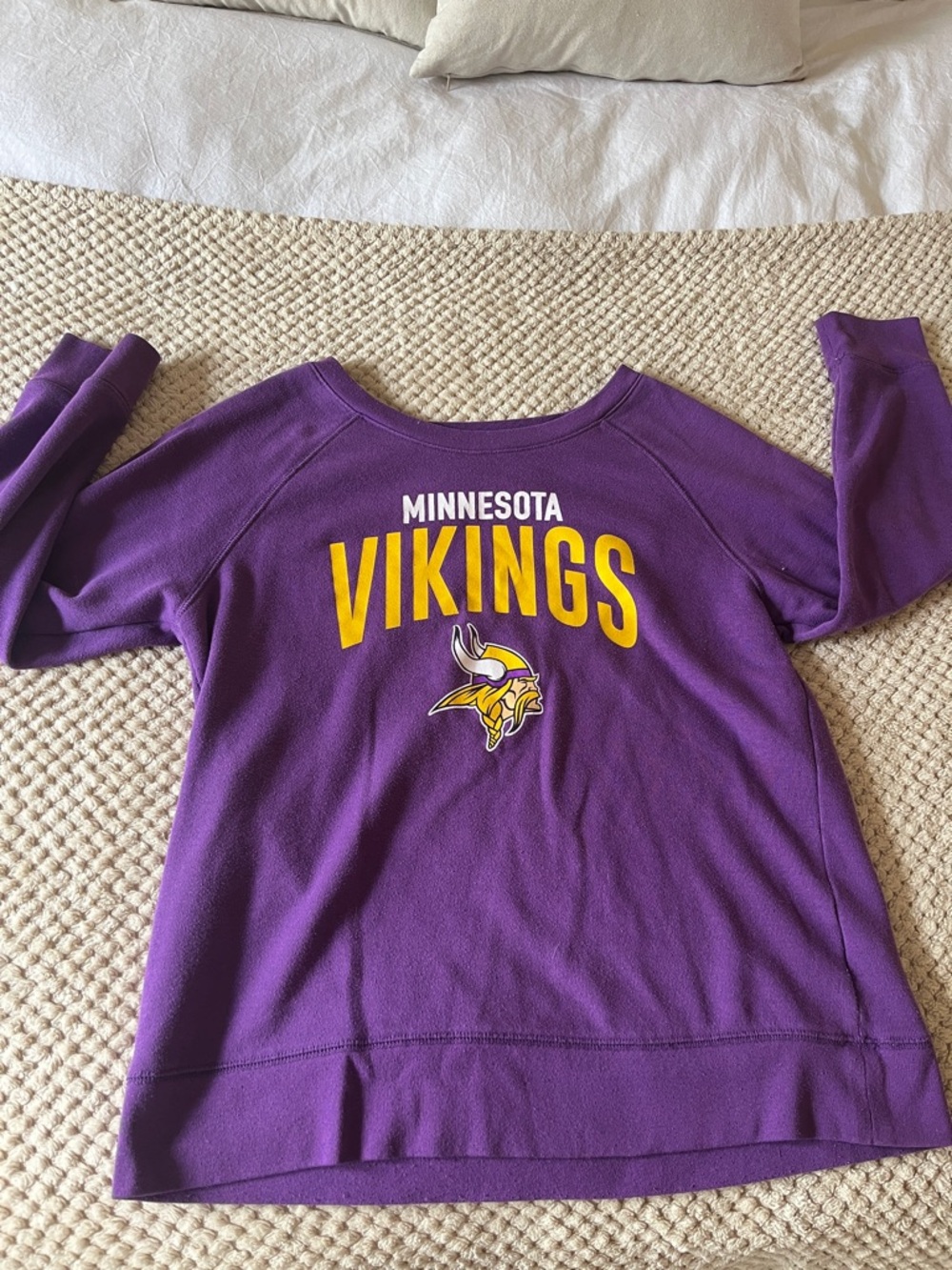 MN Vikings - NFL Women's Purple Team Apparel Top with White Logo